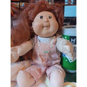 1987 Vtg Cabbage Patch Kids Growing Hair Doll Red Hair Brn Eyes H-22